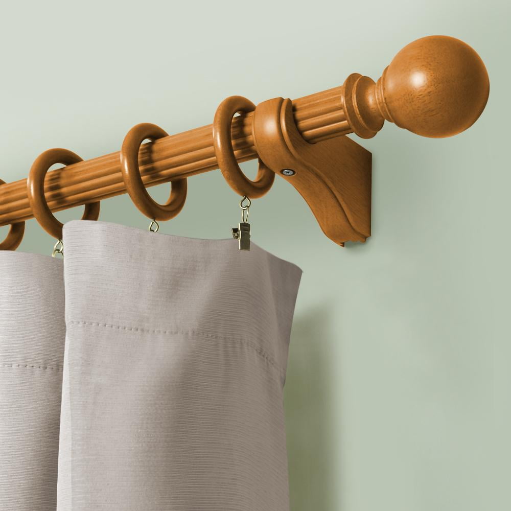 Wood Ball Finials in Heritage Oak for 1-3/8" Wood Pole (2-Pack)