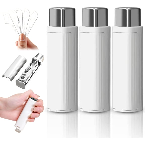 3Pcs Portable Floss Dispenser, Dental Floss Picks Case with 100 Pcs Refillable, Travel Dental Floss Dispenser Automatic Floss Organizer for Dating Travel Family Home Hotels (White)