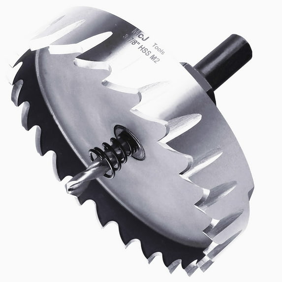 McJ Tools 3-7/8 Inch HSS M2 Drill Bit Hole Saw for Metal, Steel, Iron, Alloy; Ideal for Electricians, Plumbers, DIYers, Metal Professionals