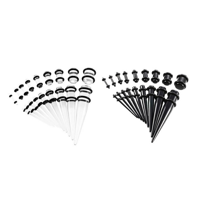 Tachiuwa 36Pcs Gauges Kit Tapers Plug Tunnel 14G-00G Ear Stretching Ear Lobe Expander