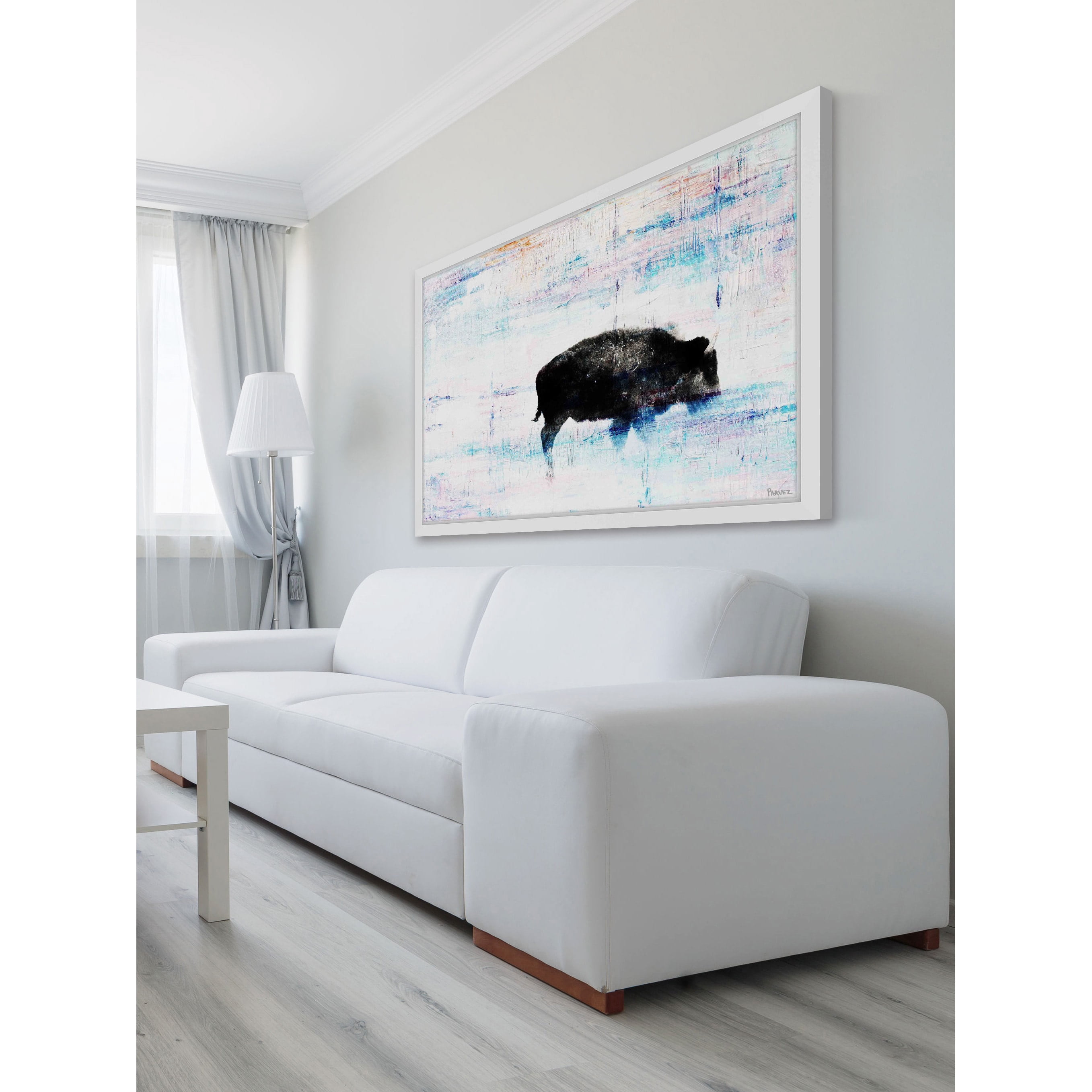Parvez Taj "The Buffalo Knows" Framed Painting Print