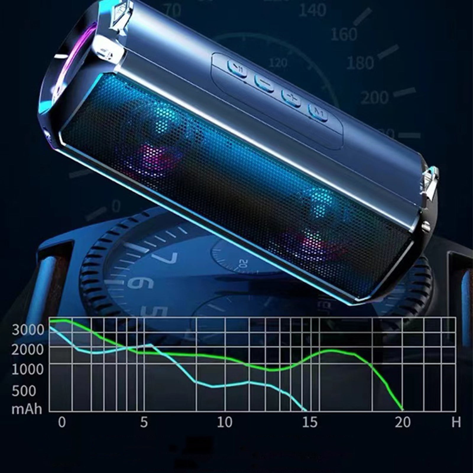 TOUMENY Bluetooth Speaker, Double Speaker Wireless Bluetooth 5.0 with 10W HiFi Stereo Sound, Upgraded Portable Outdoor Desktop Computer Speaker for Home FM Radio TF Card