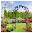 thumbnail image 2 of Metal Garden Arch W74.4'' x H98.4'' Garden Arbor Trellis Climbing Plants Support Rose Arch Outdoor Arch, 2 of 5
