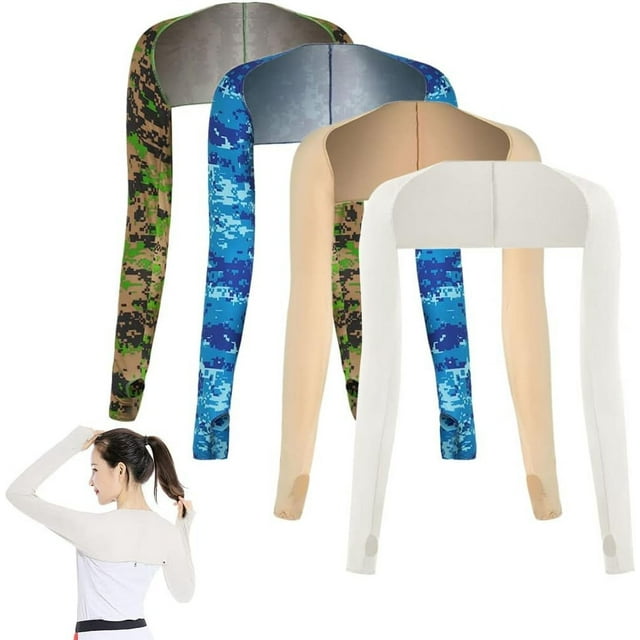 HUGFEGWE 4 Pcs Châle Rafraîchissant pour Femmes Manches de Bras Protection Solaire Châle pour Couvrir les Bras pour Femmes CJB91-79255