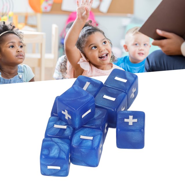 Math Calculation Dices, Intelligence Development Math Set for Teaching Pink,Light Green,Transparent Light Blue,Blue