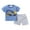 Dark Blue2439, variant on MEZZALL Toddler Boys Girls Summer Cartoon Printed Short Sleeved Tops And Shorts 2PC Children Suit Versatile Baby Wear