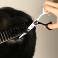 thumbnail image 6 of Unique Bargains Professional Hair Cutting Scissors Black White Haircut Scissors 0.91"x0.67" Stainless Steel, 6 of 7