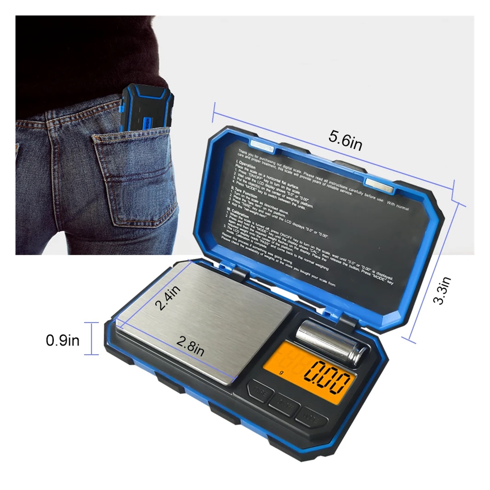 Mini Precision Digital Scales For Gold Silver Jewelry Gram Scale, Balance Weight Tare Function For Food Medicine Coffee - High Precision