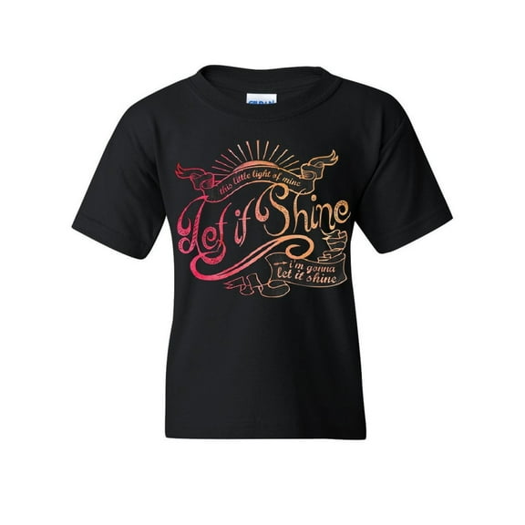 Tee Hunt Let It Shine Youth T-Shirt Motivational Inspirational Feel Good Vibe Kids Tee