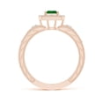 thumbnail image 2 of ANGARA Natural Aeon Square Emerald & Diamond Engagement Ring with Milgrain in 14K Rose Gold for Women (Size-4mm) | May Birthstone, Anniversary, Jewelry Gift for Women | Natural Emerald Ring, 2 of 10