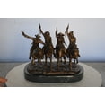 thumbnail image 3 of Nifao Fine Arts Outlet Coming Thru The Rye Small Remington Replica Statue – Bronze Statue on Marble Base, Home Decor, 14"L, 3 of 11