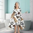 thumbnail image 6 of German Shepherd Dog and Footprint Hooded Bath Towel，60"x35" for Ages 3 To 12 Kids, Quick Dry Lightweight Soft Microfiber Hood Beach Towel Cover Up for Kids, 6 of 7