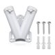 thumbnail image 1 of Double FlagPole Bracket Holder, V Shape Aluminum Alloy Flagpole Wall Mount Bracket Windproof Flag Br, 1 of 5