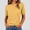 Yellow, variant on CYMMPU Women's Summer Casual Solid Color Crew Neck T-Shirt, Short Sleeve Relaxed Fit Everyday Basic Tee Gray XL