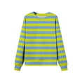 thumbnail image 4 of Htigea Womens Oversized Striped Sweatshirts Casual Loose Fit Pullover Y2k Tops Teen Girls Long Sleeve Sweatshirt for School Green S, 4 of 5