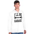 thumbnail image 4 of I'll Be In the Garage Wrench Joke Men's Big & Tall Graphic Zip Up Hoodie Brisco Brands 5X, 4 of 6