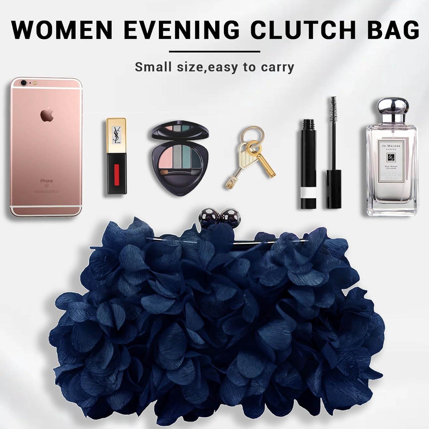 Women Clutch Evening Bag Small Floral Purses with Chain for Wedding, Party, Prom