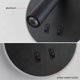 thumbnail image 3 of Lámpara de pared ajustable YUANXCMXG para dormitorio 3000 K 12 W redonda negra, 3 of 5