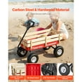 thumbnail image 3 of KFFKFF Pull-Along Wagon for Kids, 39 inch Toddler Wagons with Wooden Panels & Handle, Supports up to 330 lbs, Red, 3 of 9