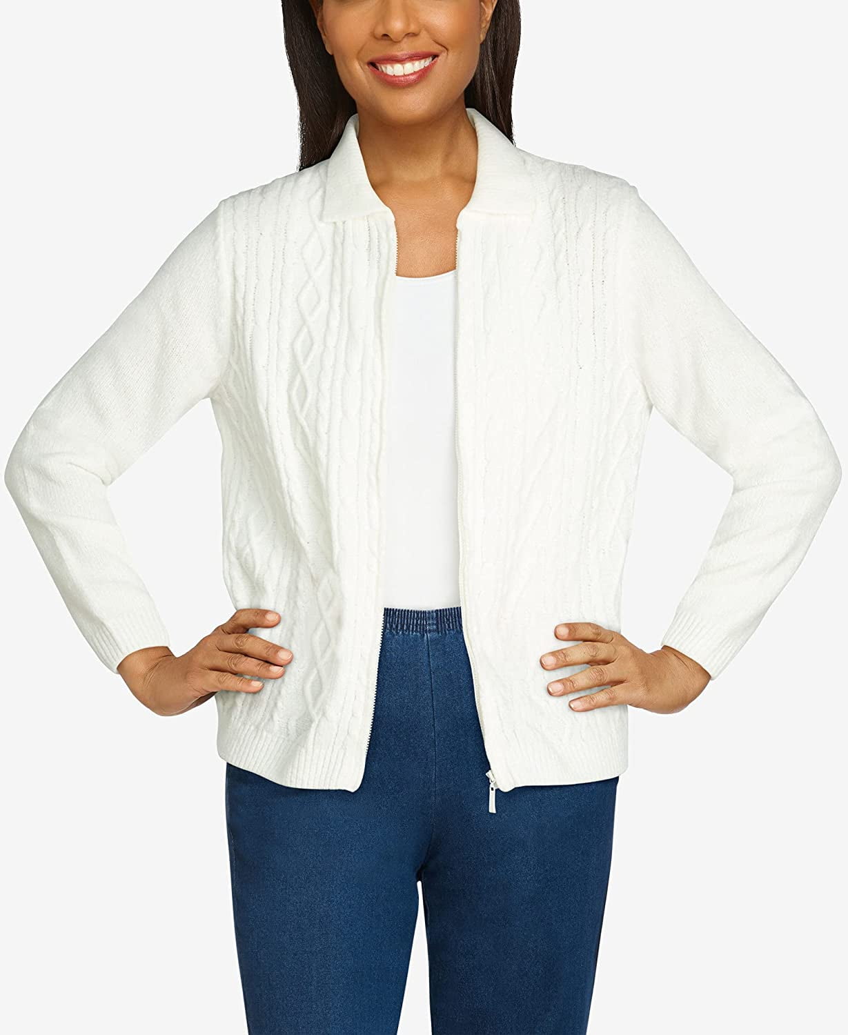 Alfred Dunner Petite Womens Chenille 