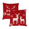 thumbnail image 3 of 4PCS Merry Christmas Throw Pillow Covers Deer Snowflakes Snowman Decorative Pillow Covers for Sofa Couch Bed and Car Throw Pillow Covers,18 x 18 inches, 3 of 6