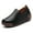 Black, variant on Women's Slip On Platform Loafers Comfort Ladies Wedge Shoes Low Top Moccasins Fall Footwear