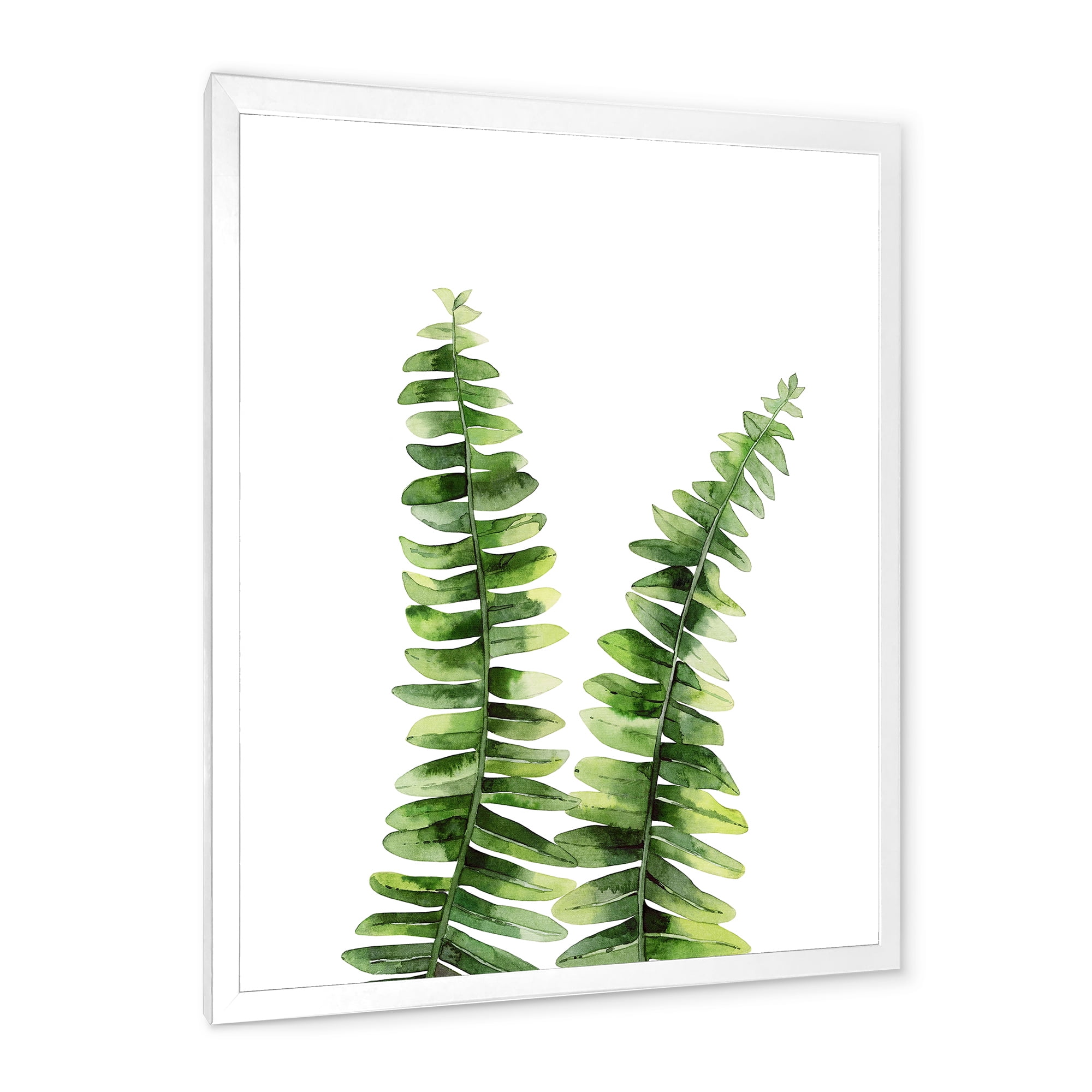 Designart 'Fern Plant Leaves Detail V' Tropical Framed Art Print