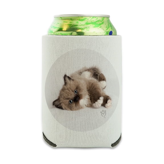 Miradoll Ragdoll Kitten Cat Brown Lazy Can Cooler - Drink Sleeve Hugger Collapsible Insulator - Beverage Insulated Holder