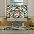thumbnail image 2 of Yayeee Kitchen Curtains Light Filtering 27"x24" Rod Pocket Short Cafe Window Panel, Vibrant Floral, 2 of 7