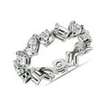 thumbnail image 1 of 0.15 Carat Excellent Round Shape Genuine Diamond Latest Design Engagement Eternity Band for Ladies Solid 18K White Gold Size 7.5, 1 of 1