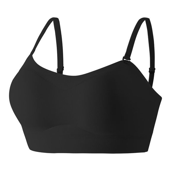 WCJM Women'S Nylon,Spandex Black Nylon Underwear High Support Bras For Women Adjustable Strap Full Coverage Up Bras Comfortable No Underwire Wireless Bras