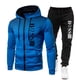 thumbnail image 1 of Conjuntos de ropa deportiva de moda para hombre, chándal cálido a prueba de viento para primavera y otoño, sudaderas con capucha y pantalones deportivos con cremallera estampadas a la moda para hombre, 1 of 4