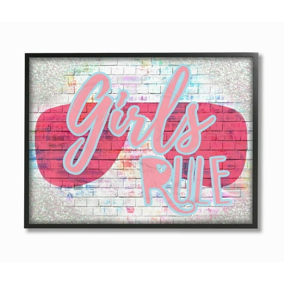 Stupell Industries Urban Glam 'Girls Rule' Phrase with Pink Shades Designed by Daphne Polselli