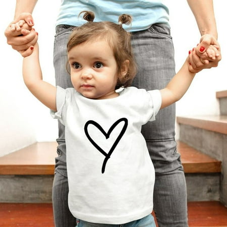 

Christmas pajamas for family women big sister little sister brother matching outfits son daughter sets soft White Kids Boy Girls Clothes Love Print Short Sleeve T-shirts Tops B