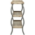 thumbnail image 6 of DecMode 39" x 33" Brown Wood 2 Shelves Console Table with Bowed Grey Metal Legs, 1-Piece, 6 of 9