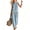 Light Blue, variant on Xdegoge Matching Sets Women Clothing Linen Sleeveless Crewneck Top and Wide Leg Pants Set with Pockets Loose Contrast Trim Casual Outfits