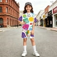 thumbnail image 5 of Grblisyd Back to School Girls 2 Piece Summer Outfits 5-14y Kids Short Sleeve T-shirt and Elastic Waist Shorts Sets, 5 of 5