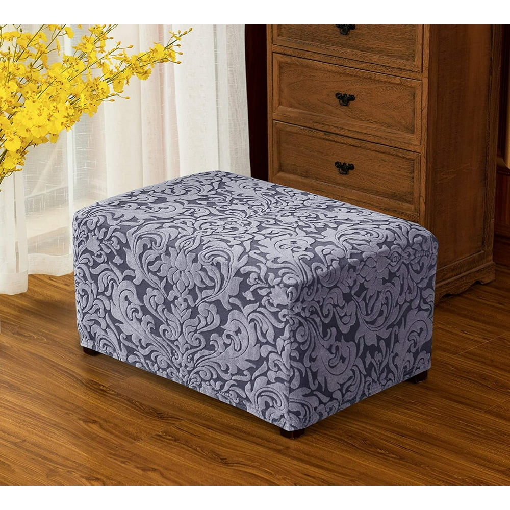 Subrtex Jacquard Ottoman Slipcovers High Elasticity Furniture Protector