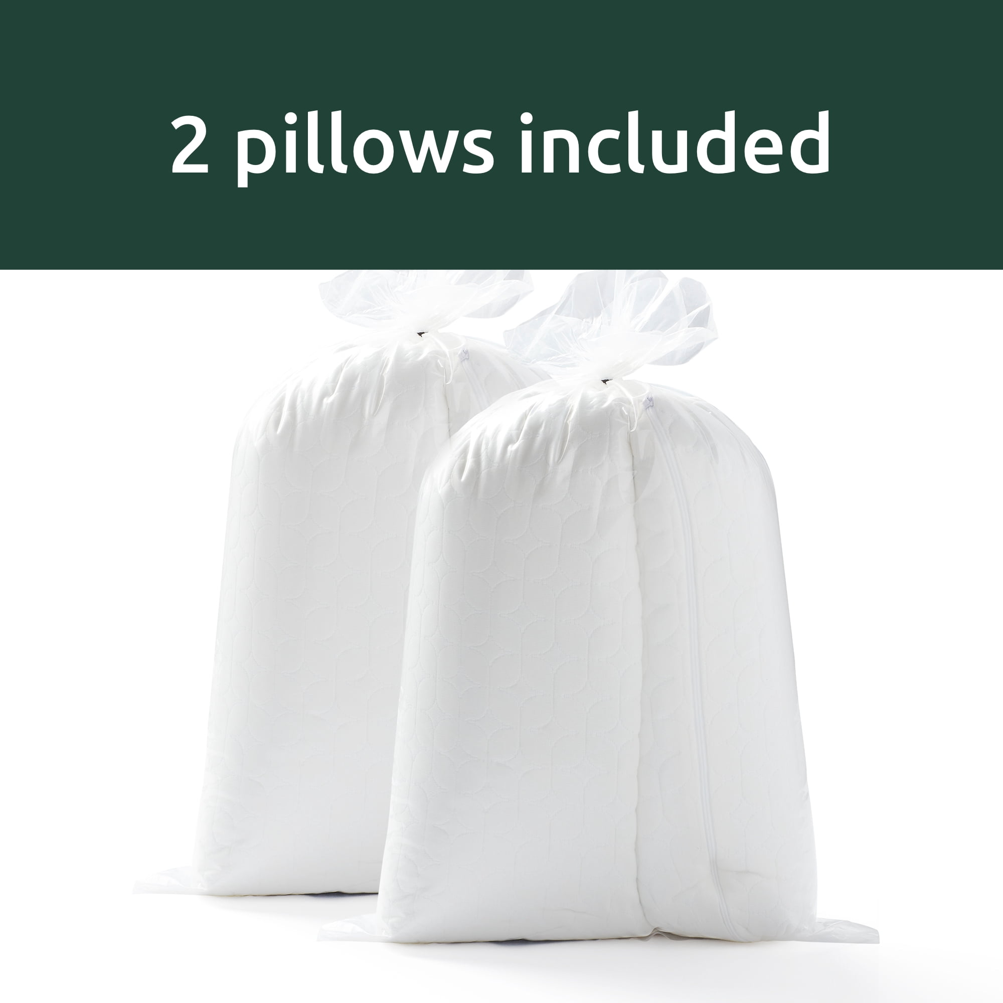 Rest Haven Ultra Plush Bed Pillow with Shredded Foam and Customizable Loft, Queen, 2 Pack