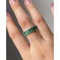 thumbnail image 2 of 3Ct Emerald Cut Lab-Created Emerald Eternity Wedding Band 14K White Gold Plated, 2 of 4