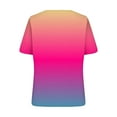 thumbnail image 5 of Shirts for Women Dressy Casual Clearance Shirts for Summer Women Fashion Gradient Neck Casual Short Sleeved Top Short Sleeved V-neck Top/Shirt, 5 of 5