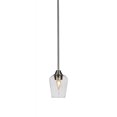 thumbnail image 1 of Toltec 3401-BN-210 Paramount 1 Light Mini Pendant In Brushed Nickel Finish With 5" Clear Bubble Glass, 1 of 1