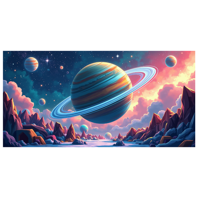 Outer Space Planets Pattern Cosmic Themed Space Exploration Galaxy Backdrop Banner Kids Party Supplies Photography Props Decorations Astronomy Event