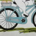 thumbnail image 4 of 17" X 17" Light Pink Checkered Easter Bunny on Bicycle Throw Pillow, 4 of 6