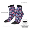 thumbnail image 4 of Goofa Skull flower blue Pattern Non Slip Socks with Grips for Elderly, Crew Socks Yoga Hospital Socks Cushioned Sole Gripper Socks for Men Women, 4 of 5