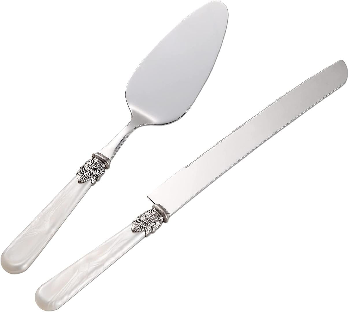 Wedding Cake Knife and Serve Set, Fancy Hand Craft Italian Style Design