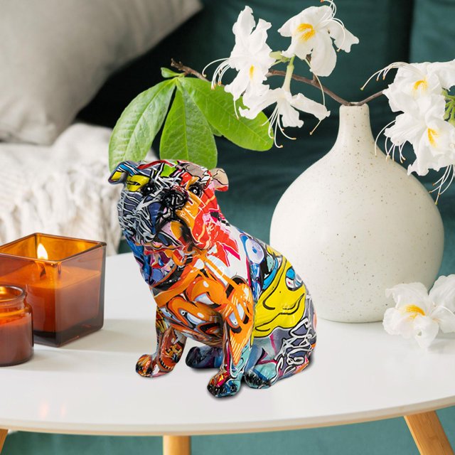 Adorno de Perro, Colección de Estatuas de Animales, Regalos Artísticos, Figuras de Perro, Escultura de Perro para Escritorio, Gabinetes de Oficina, Me Estilo D