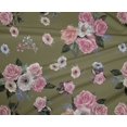 thumbnail image 4 of oneOone Polyester Lycra Olive Green Fabric Florals Craft Projects Decor Fabric Printed By The Yard 56 Inch Wide, 4 of 4