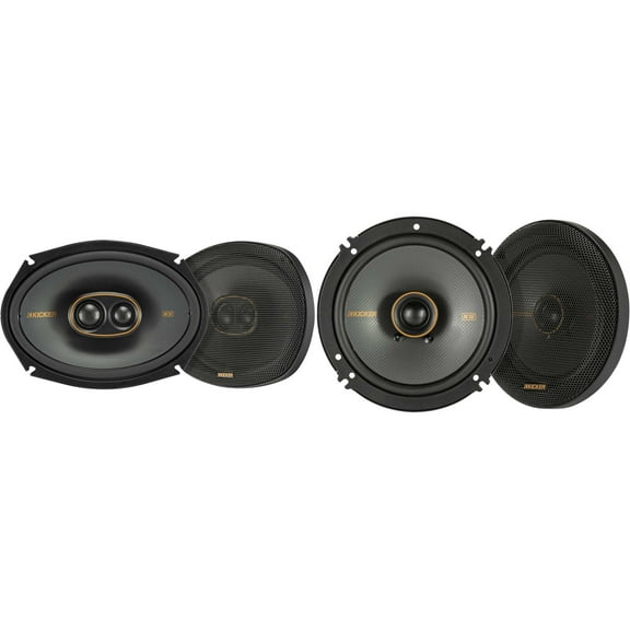 Kicker 51KSC69304 KS-Series 6x9" 3-way Speakers with 1" and .75" tweeters w/ 51KSC6504 6.5" Coaxial Bundle