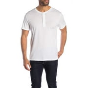 Alternative Apparel EARTH WHITE Organic Short Sleeve Henley Shirt, US Small